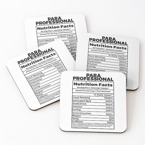 Item preview, Paraprofessional Nutritional Facts  designed and sold by TeesYouWant.