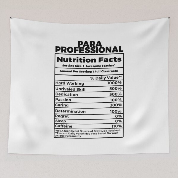 Item preview, Paraprofessional Nutritional Facts  designed and sold by TeesYouWant.
