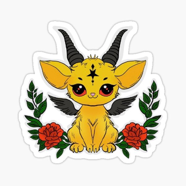 Vista previa del artículo con la obra «Linda cabra con cuernos», diseñado y vendido por Blxck-shxdeshop.