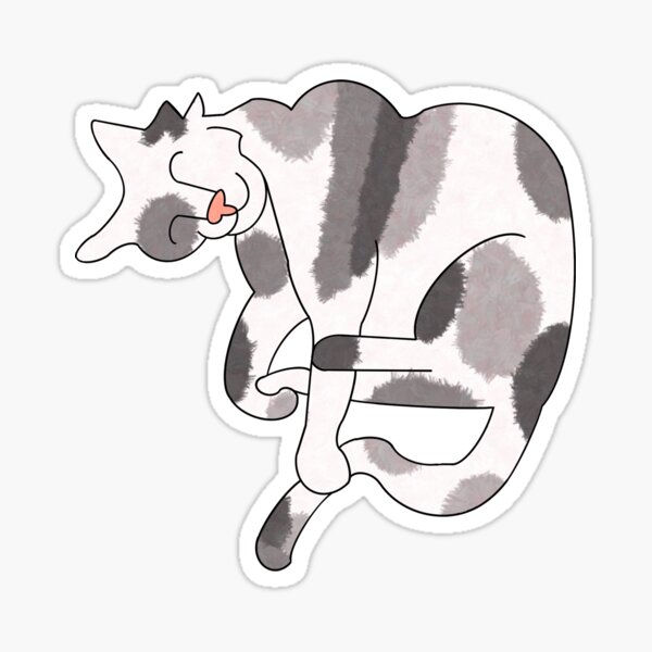 Curled Up Cat Sticker