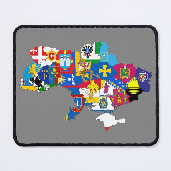 Item preview, Oblasts of Ukraine Flags Map, Ukrainian, Flagmap designed and sold by Celticana.