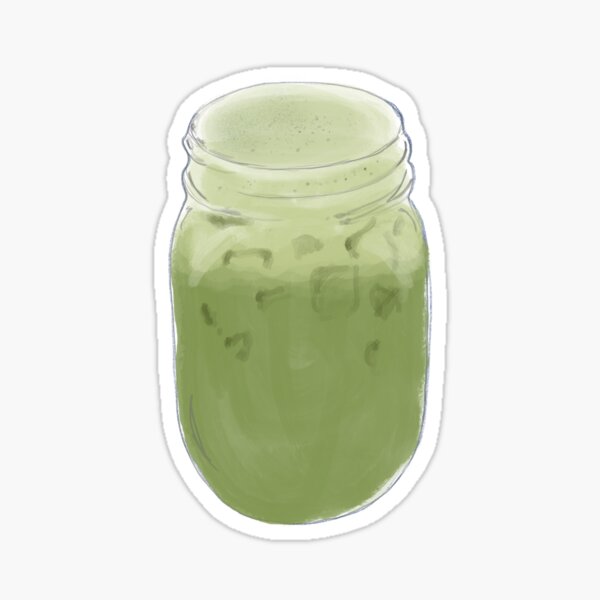 Matcha Latte in a Mason Jar Sticker
