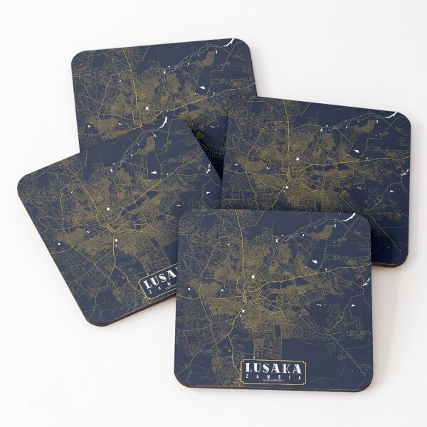 Item preview, Lusaka City Map of Zambia - Gold Art Deco designed and sold by deMAP.