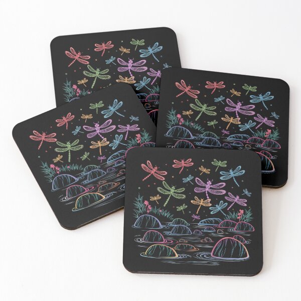 Item preview, Colorful dragonflies designed and sold by MadCatPrints.