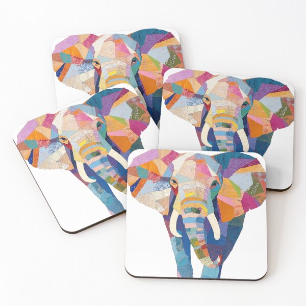 Item preview, Colorful Patchwork Elephant - Vibrant Mosaic Art designed and sold by Moss and Moon Studio.
