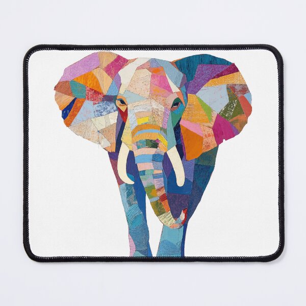 Item preview, Colorful Patchwork Elephant - Vibrant Mosaic Art designed and sold by Moss and Moon Studio.