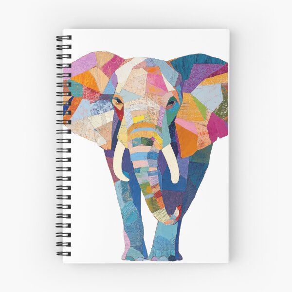 Item preview, Colorful Patchwork Elephant - Vibrant Mosaic Art designed and sold by Moss and Moon Studio.