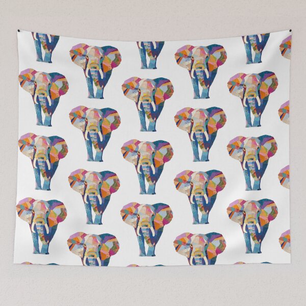 Item preview, Colorful Patchwork Elephant - Vibrant Mosaic Art designed and sold by Moss and Moon Studio.