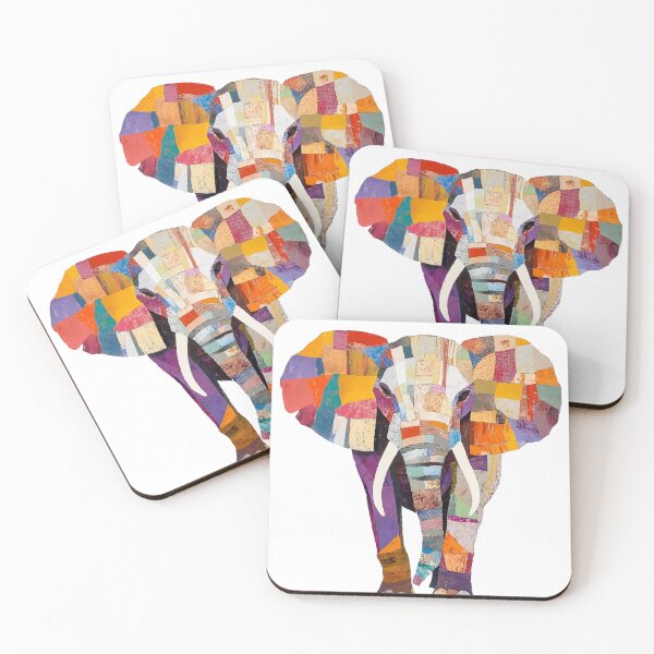 Item preview, Colorful Patchwork Elephant - Vibrant Mosaic Art designed and sold by Moss and Moon Studio.
