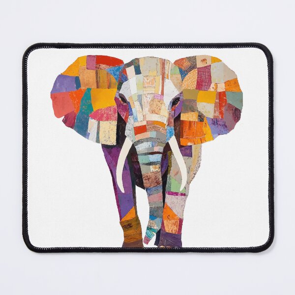 Item preview, Colorful Patchwork Elephant - Vibrant Mosaic Art designed and sold by Moss and Moon Studio.