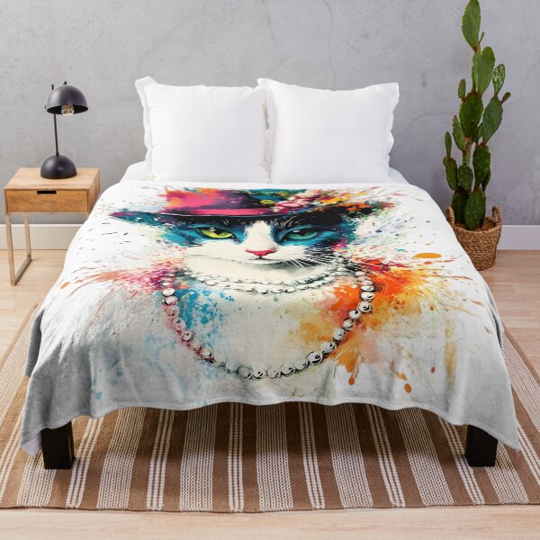 Item preview, The Glamour Gaze – Cat with Two-Tone Eyes designed and sold by AI-Only Creations.