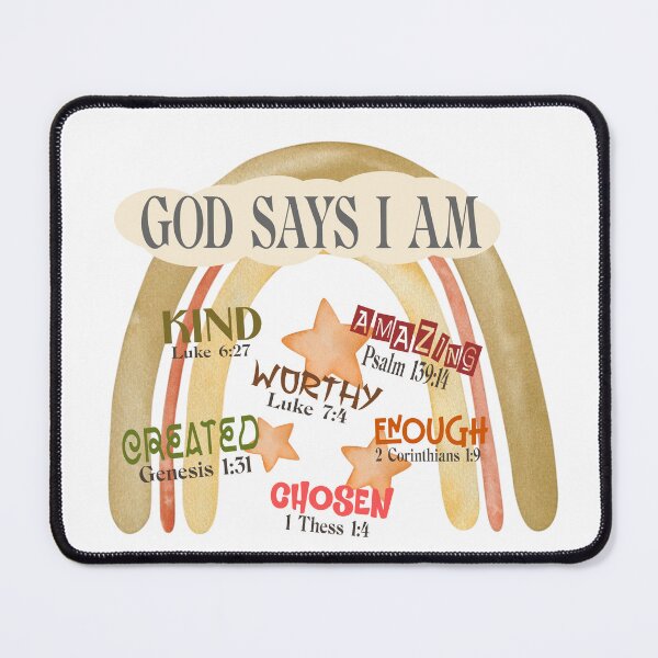 Item preview, Kids God Says I Am watercolor Drawing Funny Bible Christian Girls designed and sold by Colorfulman.