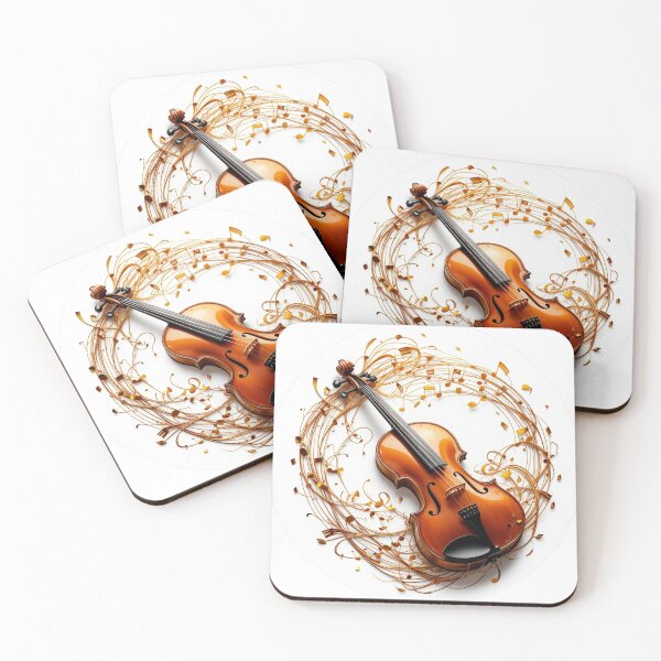 Item preview, classical violin with elegant golden musical notes swirling around designed and sold by Nimkaew.