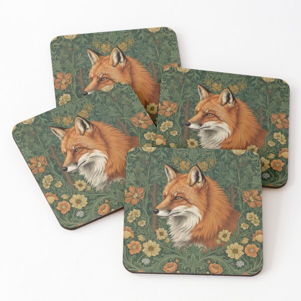 Item preview, Vintage Jungle Fox – William Morris Style Botanical  designed and sold by svarupa.