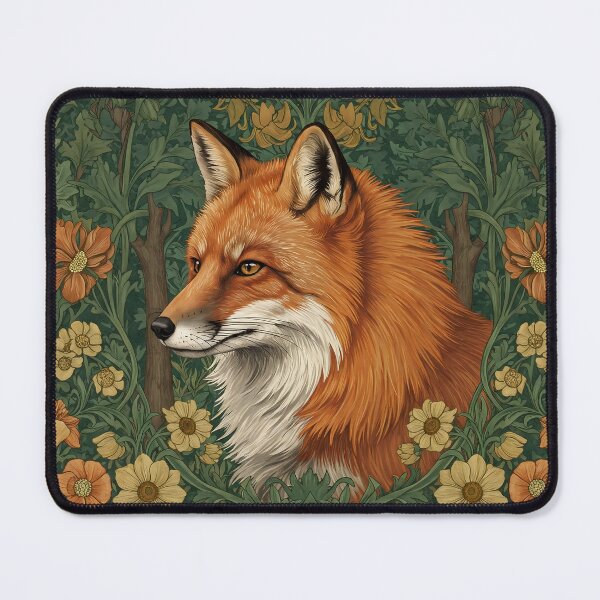 Item preview, Vintage Jungle Fox – William Morris Style Botanical  designed and sold by svarupa.