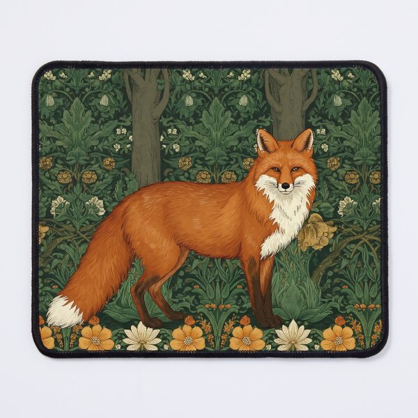 Item preview, Vintage Jungle Fox – William Morris Style Botanical  designed and sold by svarupa.
