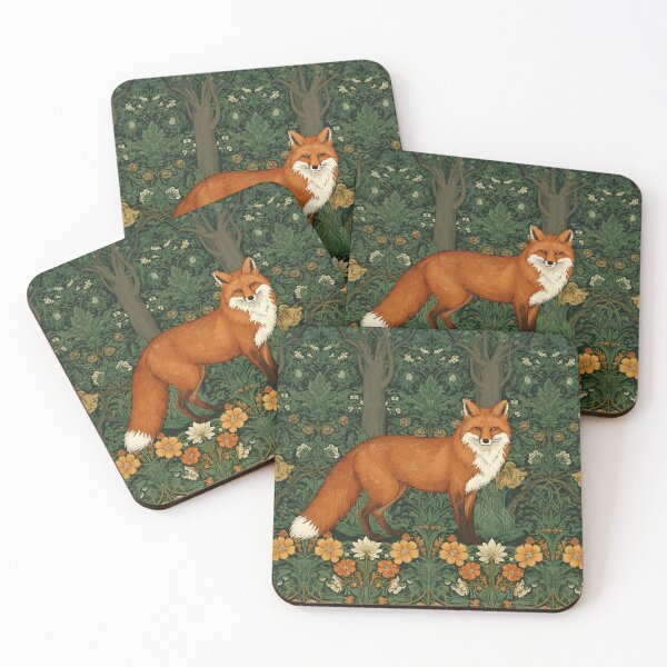 Item preview, Vintage Jungle Fox – William Morris Style Botanical  designed and sold by svarupa.