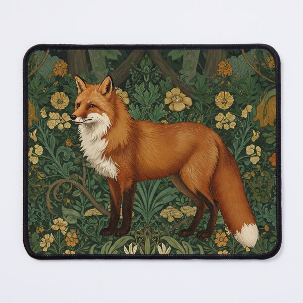 Item preview, Vintage Jungle Fox – William Morris Style Botanical  designed and sold by svarupa.