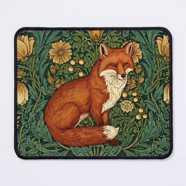 Item preview, Vintage Jungle Fox – William Morris Style Botanical  designed and sold by svarupa.