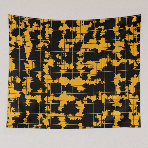 Item preview, Yellow Black Irregular Abstract Pattern Design  designed and sold by PatternTitan.