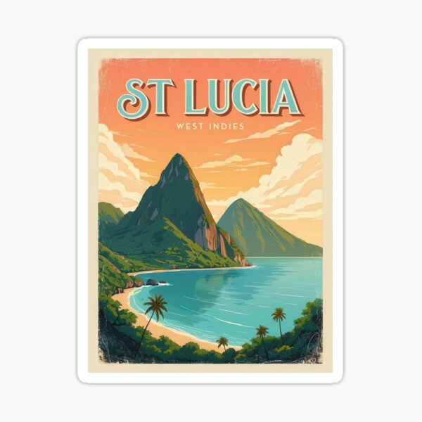 Item preview, St. Lucia Vintage Travel Poster – West Indies Tropical Paradise designed and sold by Artistillery.