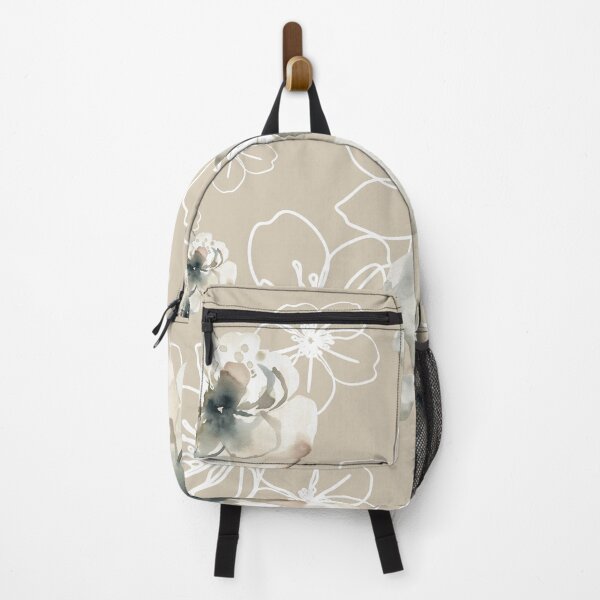 Item preview, Delicate Botanical Textile Pattern Watercolor Flowers Beige designed and sold by KZbubble.
