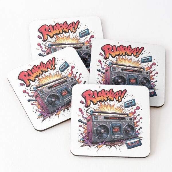 Item preview, retro boombox blasting music designed and sold by Nimkaew.