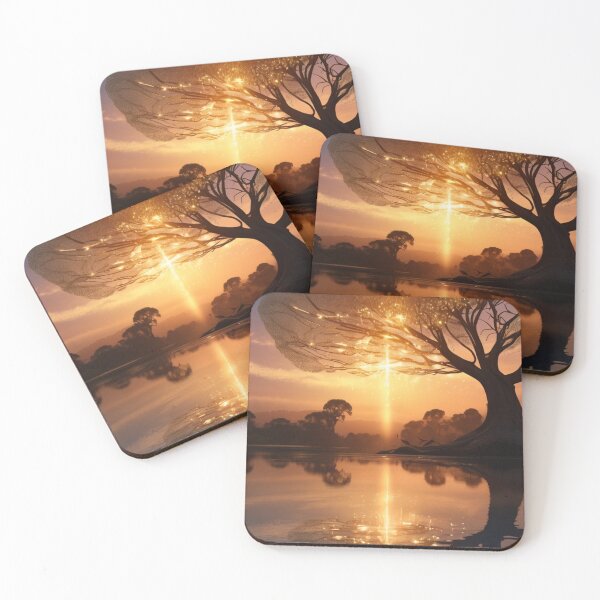 Item preview, Majestic Reflection of the Tree of Light in the Glow of the Setting Sun designed and sold by KilianSzmid.