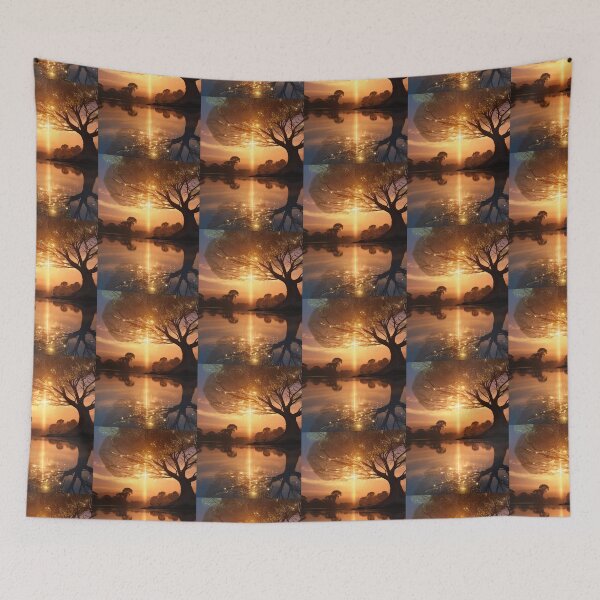 Item preview, Majestic Reflection of the Tree of Light in the Glow of the Setting Sun designed and sold by KilianSzmid.