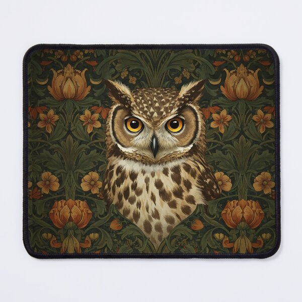 Item preview, Vintage Jungle Owl – William Morris Style Botanical  designed and sold by svarupa.