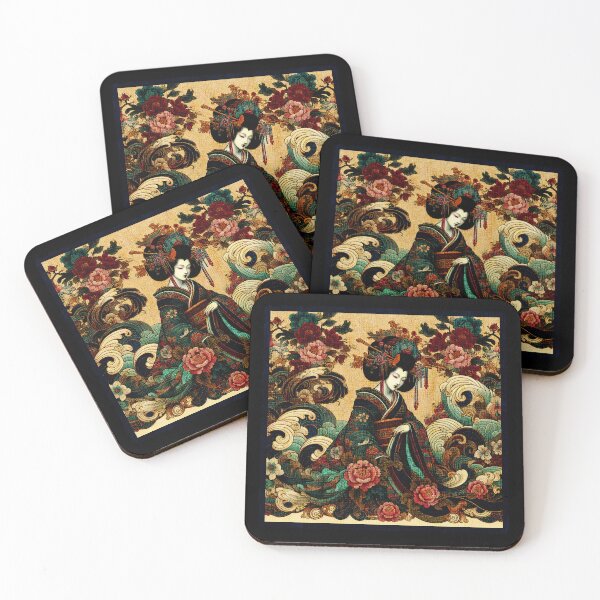 Item preview, Vintage Ukiyo-e Oiran Geisha Fabric texture designed and sold by Bondrewd1.