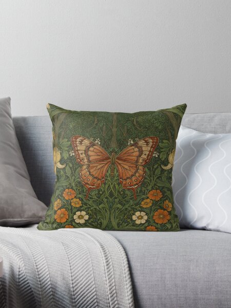 Artikel-Vorschau von Vintage Dschungel Schmetterling – William Morris Stil Botanical, designt und verkauft von svarupa.