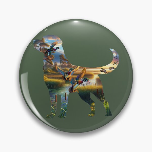 Item preview, Labrador Retriever Silhouette with Wood Ducks and Wetlands designed and sold by LifeCrush.