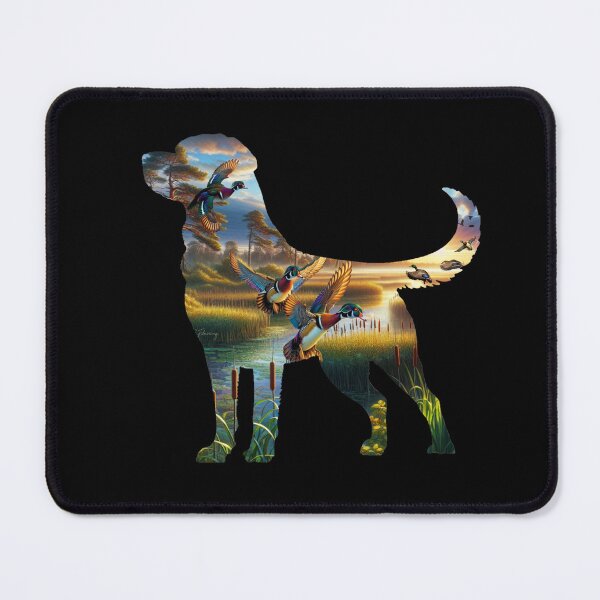 Item preview, Labrador Retriever Silhouette with Wood Ducks and Wetlands designed and sold by LifeCrush.