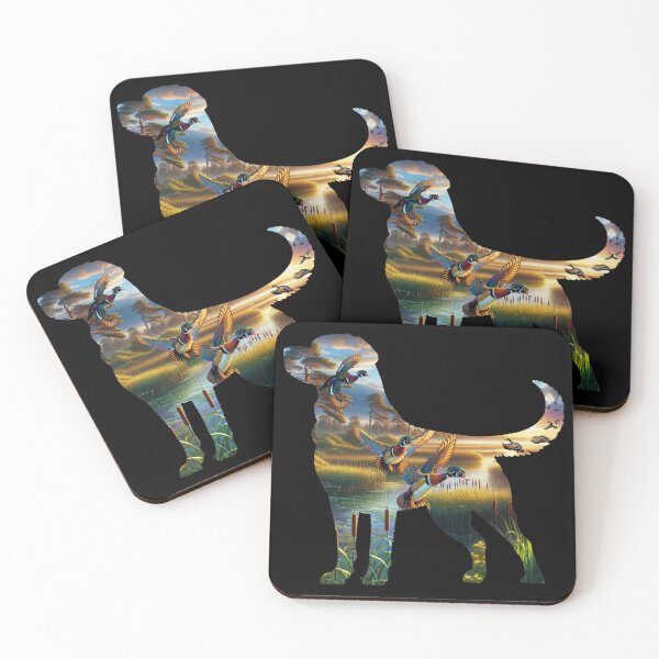 Item preview, Labrador Retriever Silhouette with Wood Ducks and Wetlands designed and sold by LifeCrush.