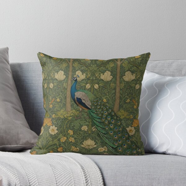 Item preview, Vintage Jungle peacock – William Morris Style Botanical  designed and sold by svarupa.