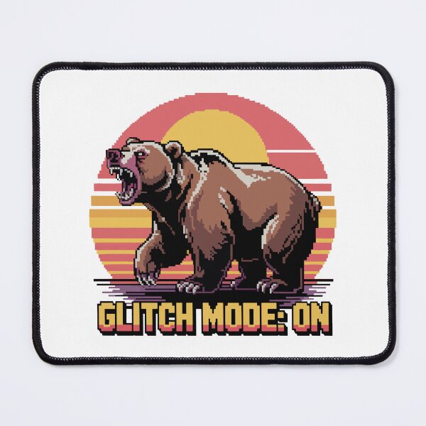 Item preview, Glitch Mode On Pixel Art Angry Bear designed and sold by NaturePixel.