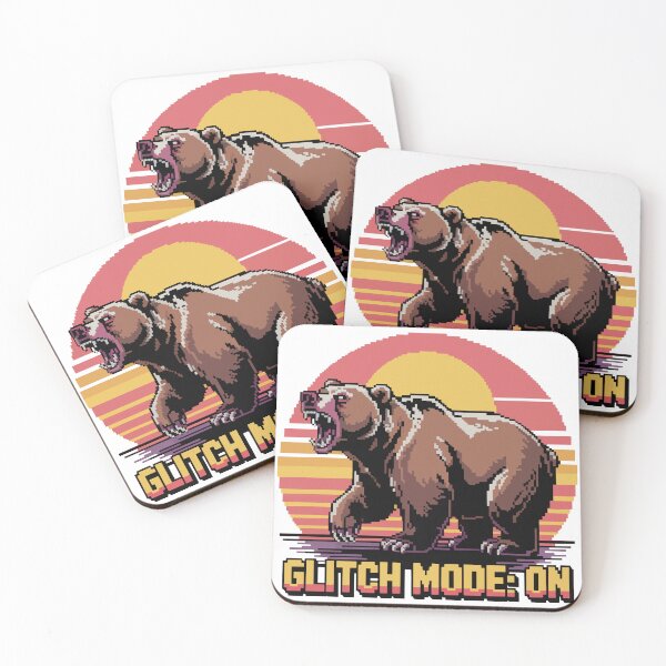 Item preview, Glitch Mode On Pixel Art Angry Bear designed and sold by NaturePixel.