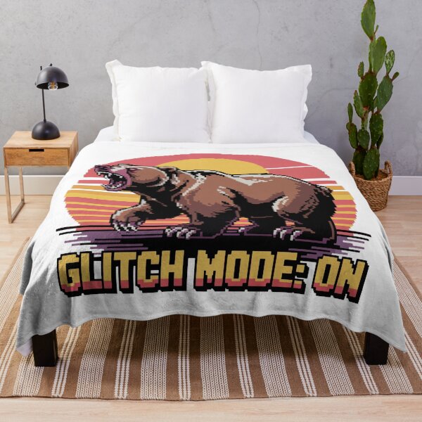 Item preview, Glitch Mode On Pixel Art Angry Bear designed and sold by NaturePixel.