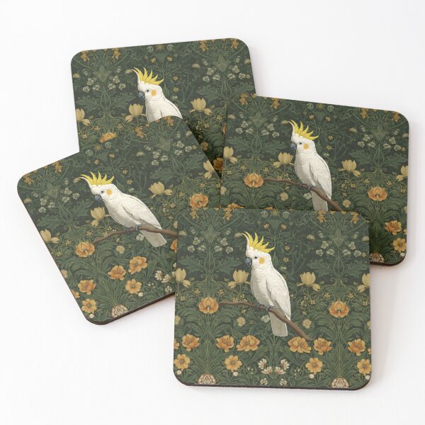 Item preview, Vintage Jungle Cockatiel– William Morris Style Botanical  designed and sold by svarupa.