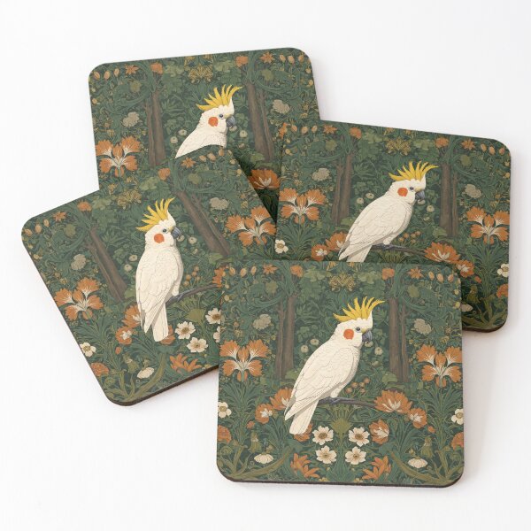 Item preview, Vintage Jungle Cockatiel– William Morris Style Botanical  designed and sold by svarupa.