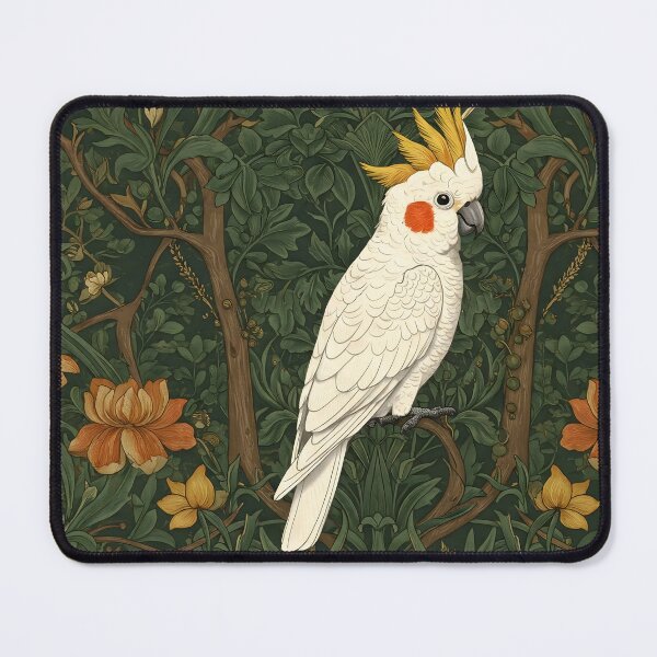 Item preview, Vintage Jungle Cockatiel– William Morris Style Botanical designed and sold by svarupa.