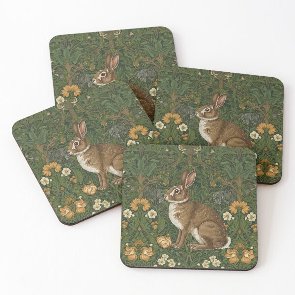 Item preview, Vintage Jungle rabbit – William Morris Style Botanical  designed and sold by svarupa.