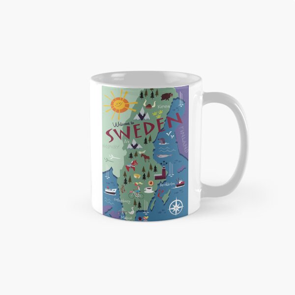 Item preview, Sweden Map Illustrated poster designed and sold by Gary Godel.