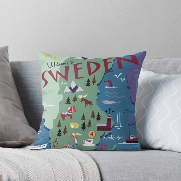 Item preview, Sweden Map Illustrated poster designed and sold by GAGodel.