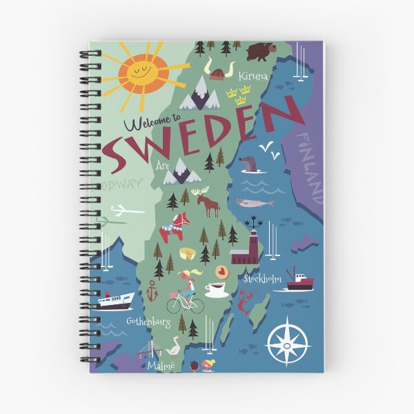 Item preview, Sweden Map Illustrated poster designed and sold by GAGodel.