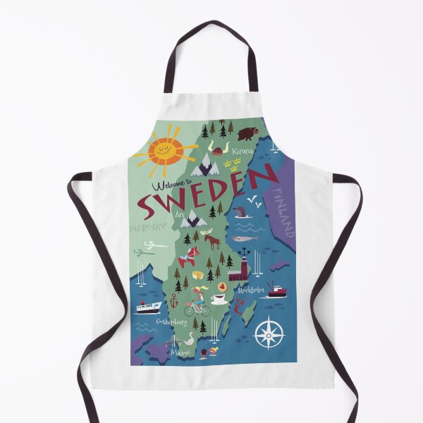 Item preview, Sweden Map Illustrated poster designed and sold by GAGodel.