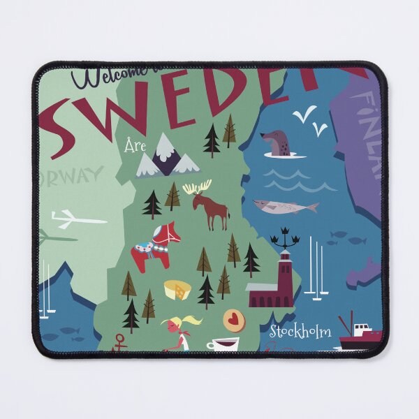 Item preview, Sweden Map Illustrated poster designed and sold by GAGodel.