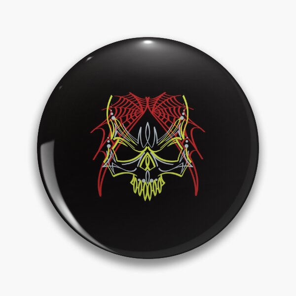 Item preview, Pinstripe web skull designed and sold by gavmanart.