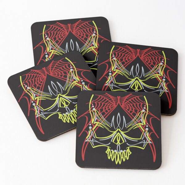 Item preview, Pinstripe web skull designed and sold by gavmanart.